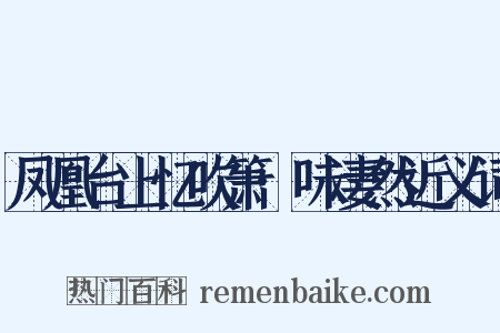 凤凰台上忆吹箫·味凄然近义词是什么意思的图片